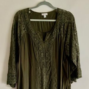 Plus Size Forest Green Blouse